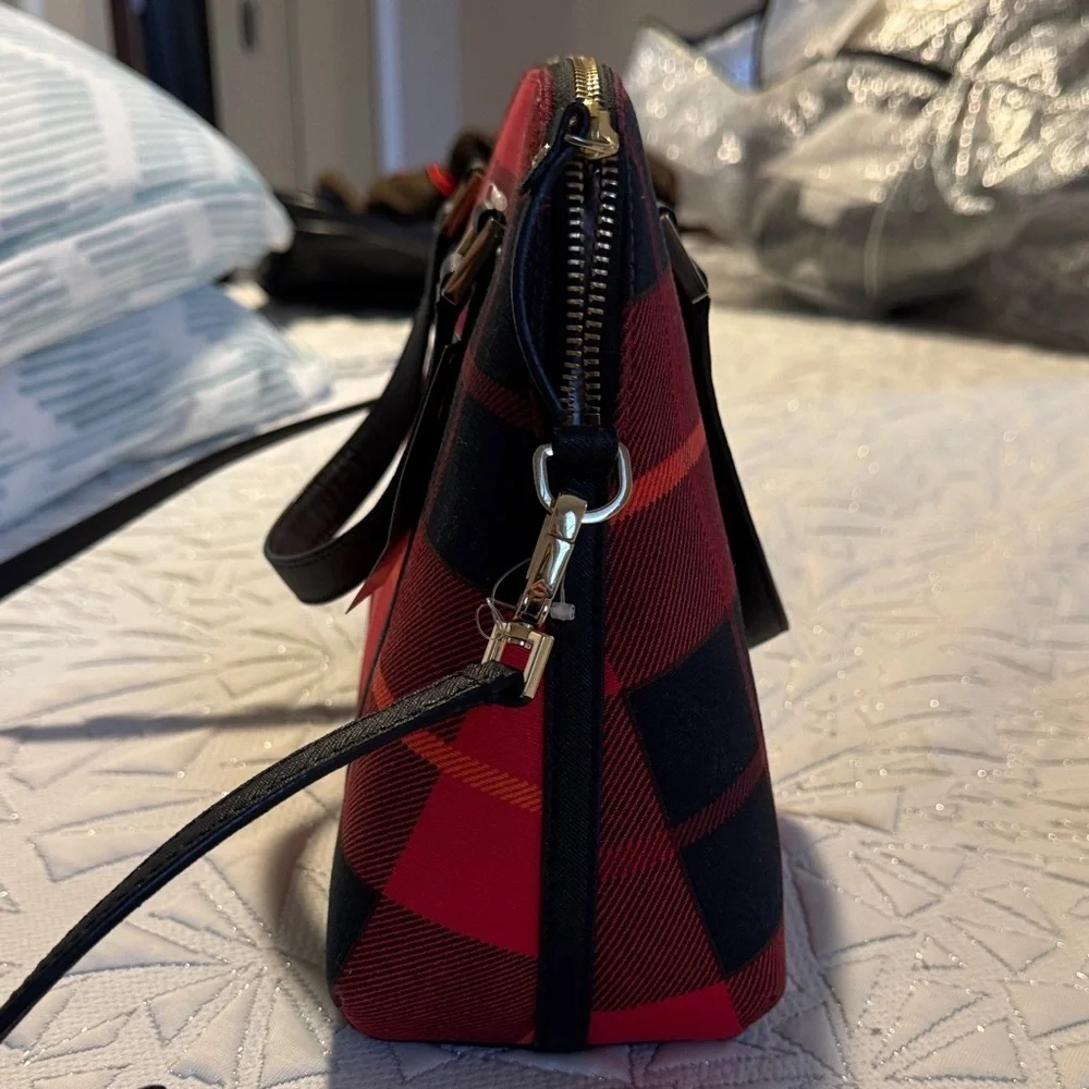 Kate Spade Red and Black Checkered Satchel